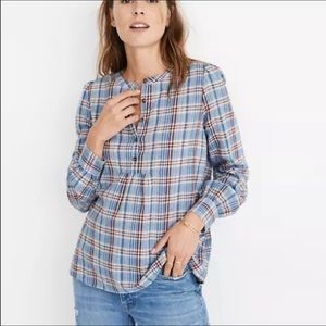 Madewell Leysfield Plaid Popover Top